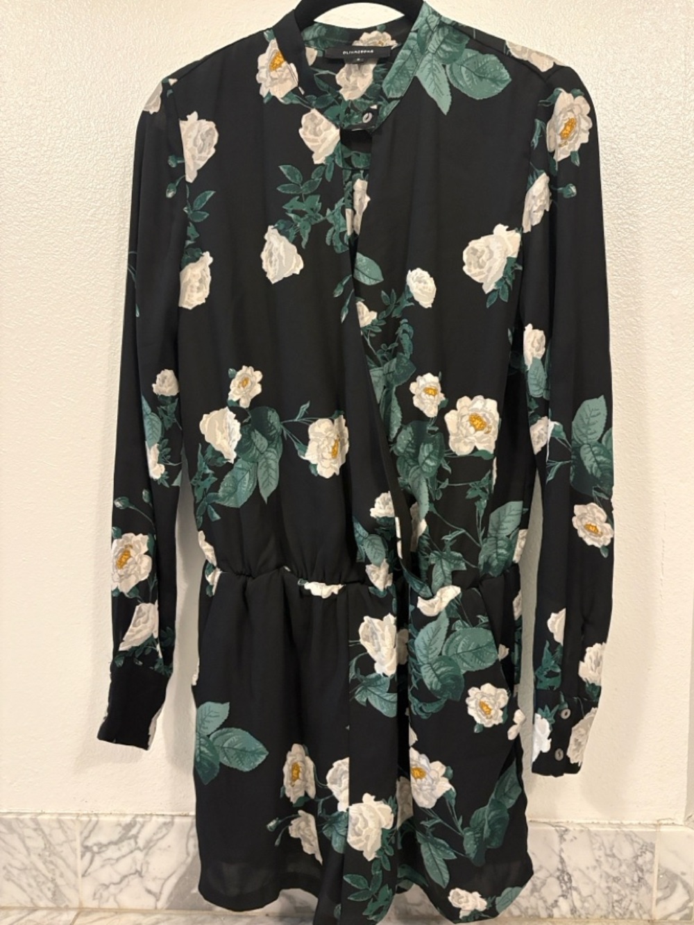 Olivaceous Black Floral Romper